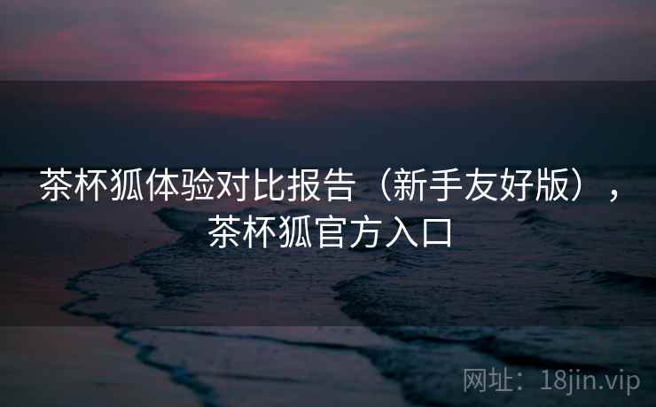 茶杯狐体验对比报告（新手友好版），茶杯狐官方入口
